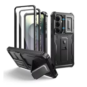   Samsung Galaxy S26 Dexnor tok kihajtható állvánnyal, fekete 360 ütésálló