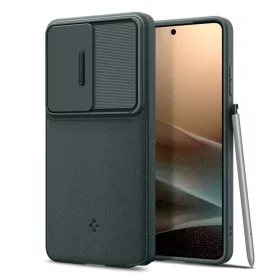 Samsung Galaxy S26 Ultra Spigen Optik Armor tok, zöld