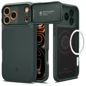 iPhone 17 Pro Max Spigen Optik Armor Mag Magsafe tok - Zöld-8800283310306 1 kép