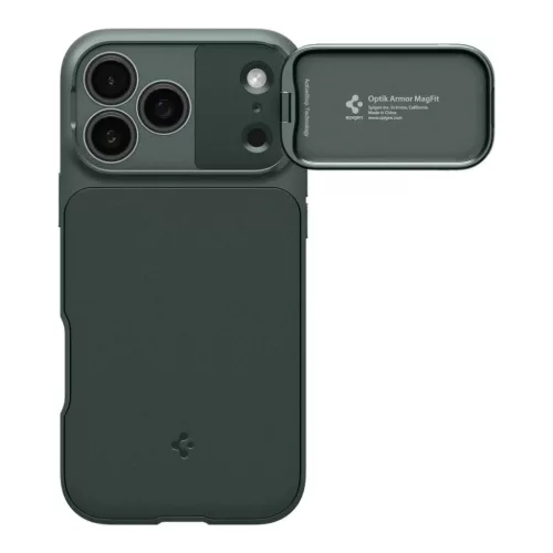 iPhone 17 Pro Max Spigen Optik Armor Mag Magsafe tok - Zöld-8800283310306 2 kép