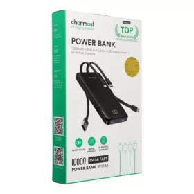 Charmast W1148 Powerbank 5V 3A 10000 mAh beépített kábelekkel USB A-6977525751844 2 kép
