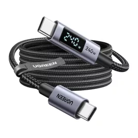 USB-C - USB-C Kábel UGREEN 65866 Kijelző, 240W, 1m, Szürke-6941876268665 2 kép