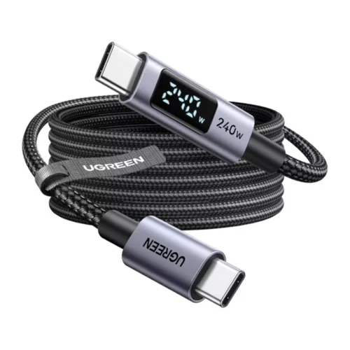 USB-C - USB-C Kábel UGREEN 65866 Kijelző, 240W, 1m, Szürke-6941876268665 2 kép