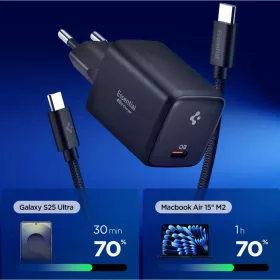 Spigen EE451EU Essential 1-portos hálózati töltő 45W + USB-C kábe-8800283303087 2 kép