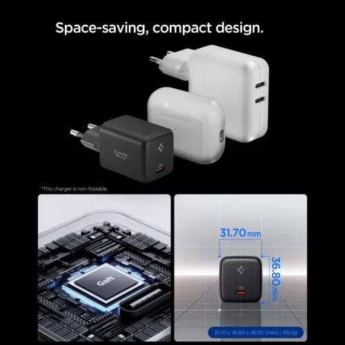 Spigen EE451EU Essential 1-portos hálózati töltő 45W + USB-C kábe-8800283303087 3 kép
