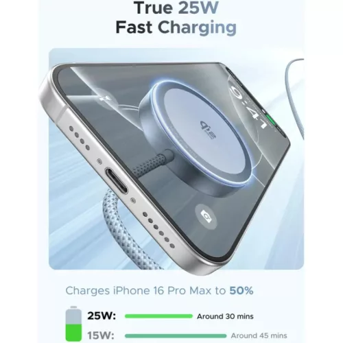 Vezeték nélküli töltő UGREEN MagFlow, 25W, Kék-6941876259595 5 kép