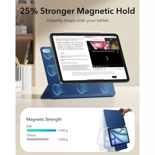 Apple iPad Air 11 2024-2026 ESR Rebound Mágneses tok Granátkék-4894240141403 7 kép