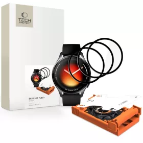   Xiaomi Watch 5 üvegfólia Tech-protect Easy Set Flex+ 3-pack fekete