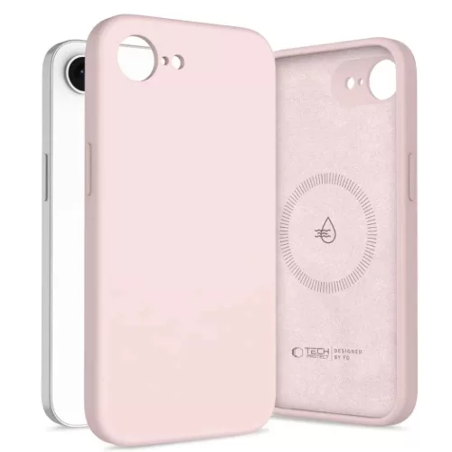 iPhone 16e / 17e Tech-protect Silicone MagSafe Rózsaszín Gyöngy tok-5906302392773 2 kép