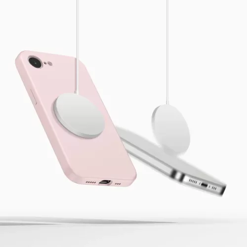 iPhone 16e / 17e Tech-protect Silicone MagSafe Rózsaszín Gyöngy tok-5906302392773 4 kép