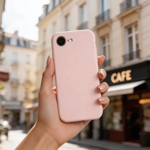 iPhone 16e / 17e Tech-protect Silicone MagSafe Rózsaszín Gyöngy tok-5906302392773 5 kép