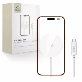   A50 Tech-protect Mágneses Magsafe Vezeték nélküli Töltő 25W Qi2.2 Fehér