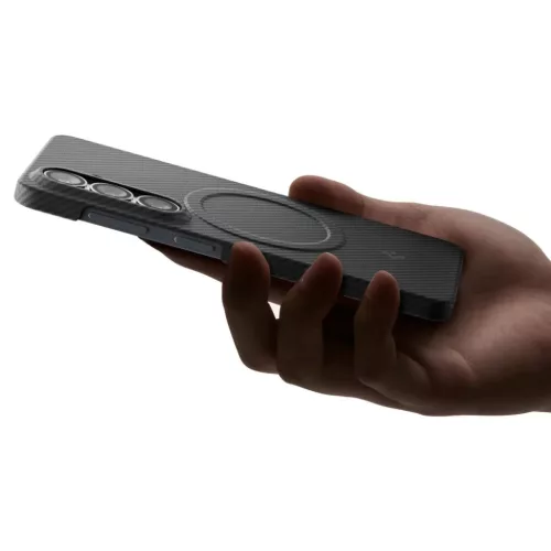 Samsung Galaxy S26 Spigen AirSkin Aramid Mag MagSafe fekete tok-8800337241808 10 kép