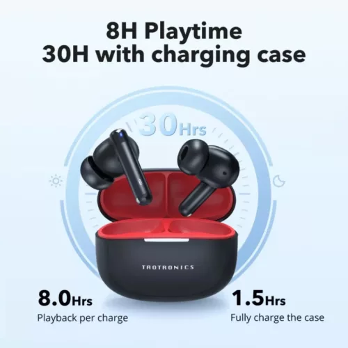TaoTronics TT-BH1120, fekete vezeték nélküli fülhallgató bluetoot-6974740778502 5 kép