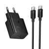 Hoco USB-C QC PD 25W hálózati töltő adapter + USB-C – USB-C kábel N76 fekete