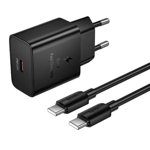 Hoco USB-C QC PD 25W hálózati töltő adapter + USB-C – USB-C káb-6942007679169 2 kép