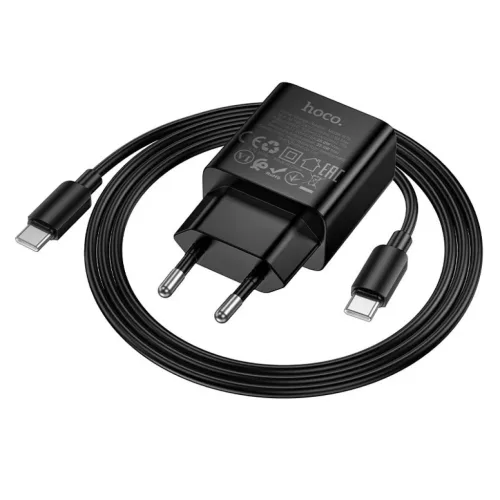 Hoco USB-C QC PD 25W hálózati töltő adapter + USB-C – USB-C káb-6942007679169 6 kép