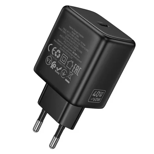 Hoco N83 USB-C PD AVS GaN hálózati töltő adapter 40W / max. 60W fe-6942007681995 3 kép