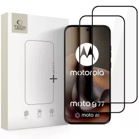   Motorola Moto G67 / G77 Tech-Protect Glass Fit+ 2 darabos fekete üvegfólia