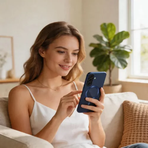 Samsung Galaxy A57 5G Tech-Protect MagFlex MagSafe sötétkék tok-5906302322862 5 kép