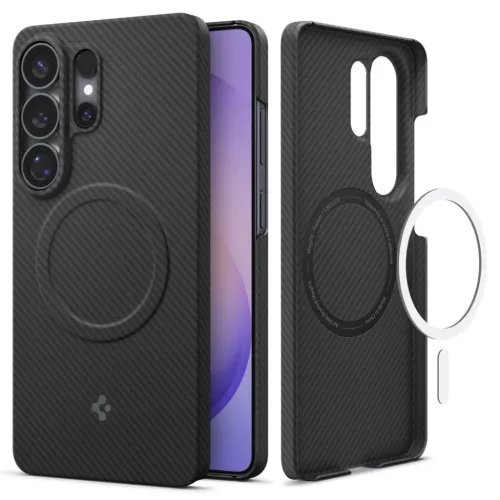 Samsung Galaxy S26 Ultra Spigen AirSkin Aramid Mag MagSafe fekete tok-8800337241501 2 kép