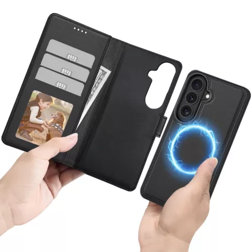 Samsung Galaxy S26 Tech-Protect Wallet MagSafe matt fekete tok-5906302322794 4 kép