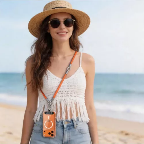 Tech-Protect C10S Rope Crossbody & Wrist narancssárga/titán-5906302340095 7 kép