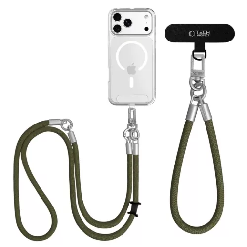 Tech-Protect C10S Rope Crossbody & Wrist olívazöld/titánium-5906302340101 3 kép