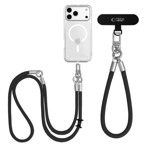 Tech-Protect C10S Rope Crossbody és csuklópánt fekete/titán-5906302340088 3 kép