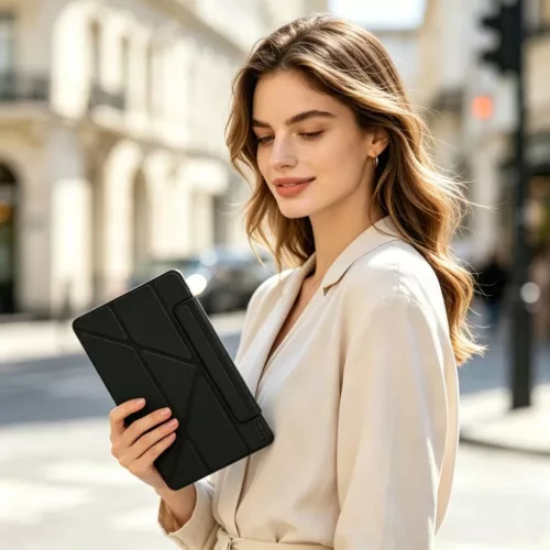 iPad 10.9 2022 / iPad 11 2025 Tech-Protect SC Pen Origami fekete tok-5906302340019 6 kép