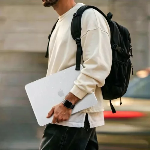 MacBook Neo 13 2026 Tech-Protect SmartShell csillámos átlátszó tok-5906302340002 6 kép