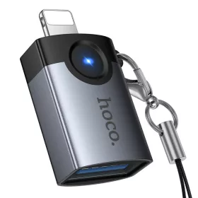 Hoco UA46 Victory Lightning–USB-A OTG adapter szürke