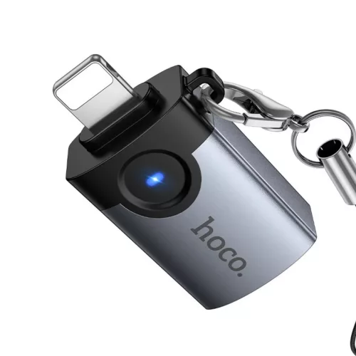 Hoco UA46 Victory Lightning–USB-A OTG adapter szürke-6942007675628 4 kép