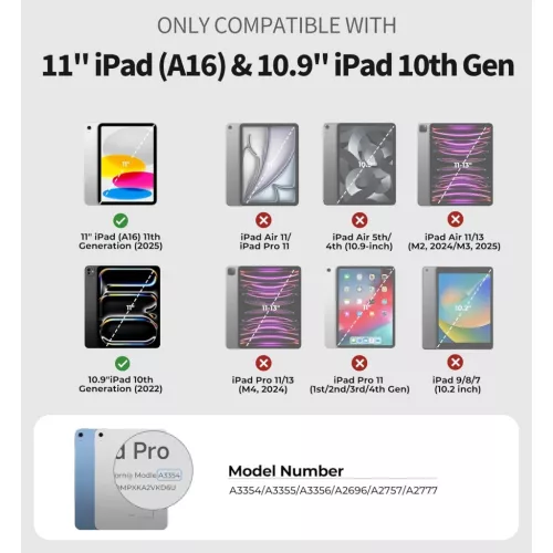 iPad 11th Gen (A16) / 10th Gen 10.9 ütésálló Dexnor tok, 360° for-6978096240485 1 kép