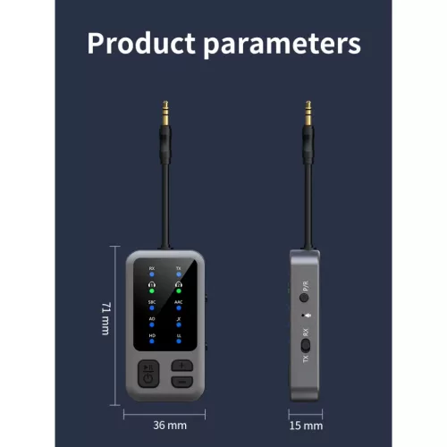 M3 Bluetooth AUX transmitter repülőhöz, autóhoz és vezeték nélk- 10 kép