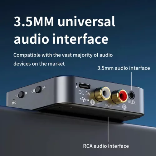 BT200 Bluetooth 5.4 audio adapter 2 fejhallgatóhoz – 2 az 1-ben tra- 1 kép