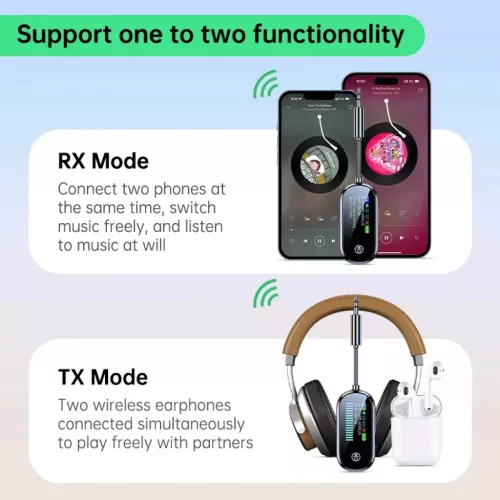C83Plus Hordozható 2 az 1-ben Bluetooth 5.4 vevő és adó adapter 2 - 9 kép