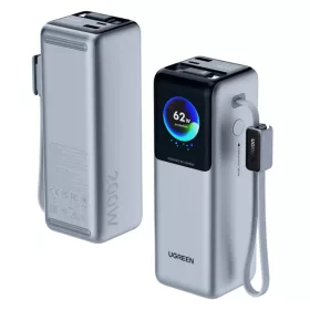   UGREEN PB728 (75702B) Powerbank, 25000mAh, 200W, QC + PD, Szürke