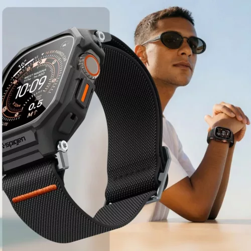 Apple Watch Ultra 1 / 2 / 3 (49 mm) Spigen Lite Fit Pro & edzett üveg-8800337245486 9 kép