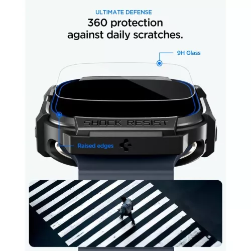 Apple Watch Ultra 1 / 2 / 3 (49 mm) Spigen Rugged Armor és edzett üv-8800337245479 5 kép