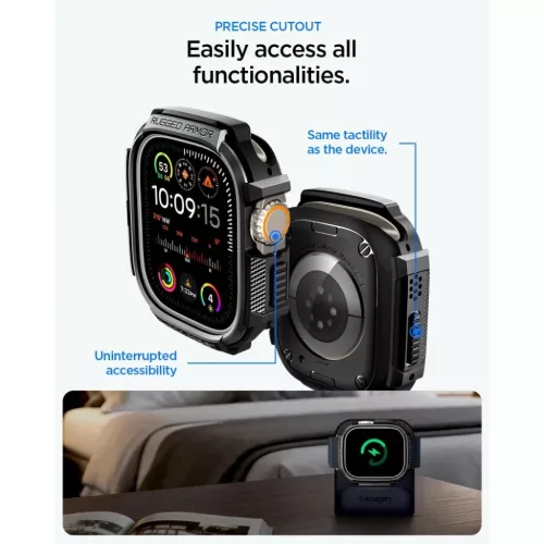 Apple Watch Ultra 1 / 2 / 3 (49 mm) Spigen Rugged Armor és edzett üv-8800337245479 6 kép