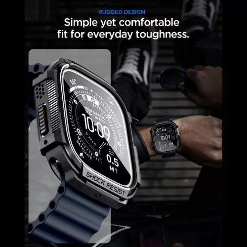 Apple Watch Ultra 1 / 2 / 3 (49 mm) Spigen Rugged Armor és edzett üv-8800337245479 7 kép