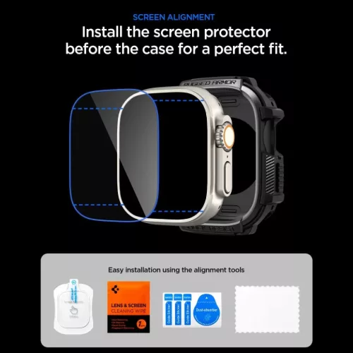 Apple Watch Ultra 1 / 2 / 3 (49 mm) Spigen Rugged Armor és edzett üv-8800337245479 9 kép