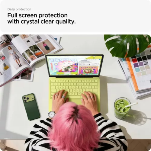 MacBook Neo 13 (2026) Spigen Glas.tR Slim FC fekete üvegfólia-8800337248029 6 kép