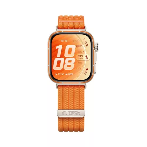 Huawei Watch Fit 3 / 4 / 4 Pro / 5 / 5 Pro Tech-Protect Nylon narancss-5906302323654 3 kép