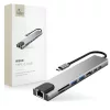 Tech-Protect HB09 8 az 1-ben Type-C / USB-C hub adapter Type-C + USB-A-5906302340033 1 kép