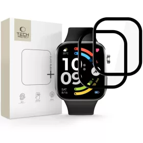   Xiaomi Redmi Watch 6 Tech-Protect Glass Flex+ hibrid üvegfólia 2 db fekete üvegfólia