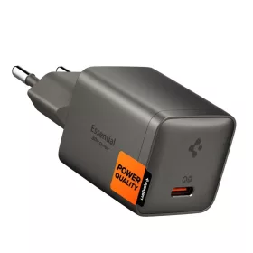   Spigen Essential EE301EU-GAN 1 portos 30 W-os GaN hálózati töltőadapter puskaszürke