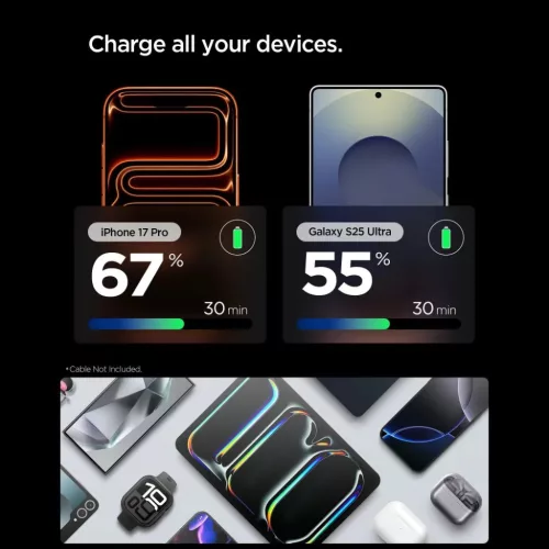 Spigen Essential EE301EU-GAN 1 portos 30 W-os GaN hálózati töltőad-8800283315790 3 kép