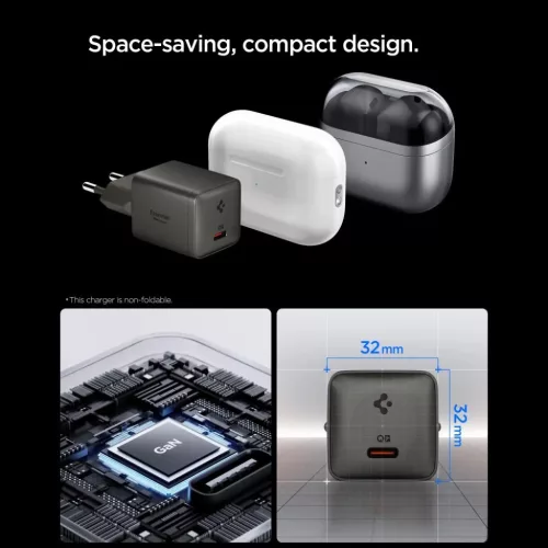 Spigen Essential EE301EU-GAN 1 portos 30 W-os GaN hálózati töltőad-8800283315790 4 kép